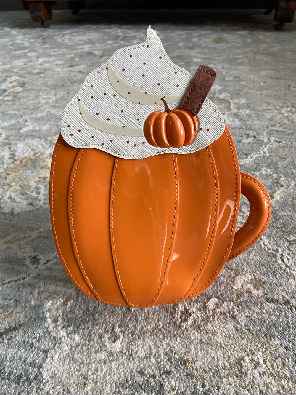 Bath & Body Works Pumpkin Latte Patent Leather Cosmetic Bag